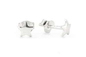 Ezüst fülbevaló bedugós csillag - 