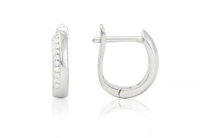 Ezüst fülbevaló franciakapcsos elegáns félig köves ródiumbevonatos - 