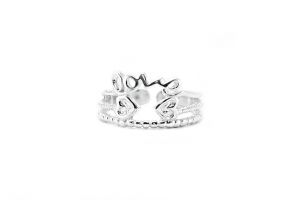 Love feliratú szívecskés ezüst gyűrű - Ezüst gyűrű