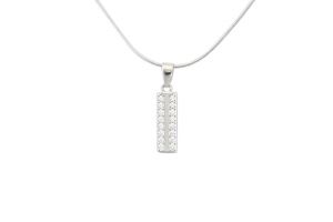 Ezüst medál elegánsan szögletes apró köves - 