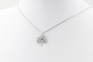 Ezüst nyaklánc életfa medállal színes köves - 