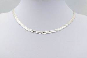 Ezüst fonott nyaklánc 6mm széles - 