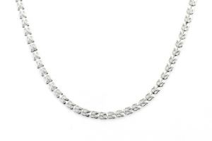 Ezüst nyaklánc préselt cicafej mintával - 