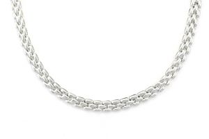 Ezüst nyaklánc széles elegáns préselt szemekből - 