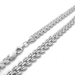 Ezüst pikkelymintás karkötő 6mm széles - 