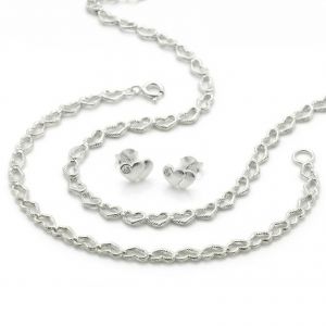 Szívecskés ezüst ékszerszett - Férfi ezüst nyaklánc