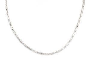 Férfi ezüst nyaklánc Barakka henger vésett szemekből ródiumbevonatos - 