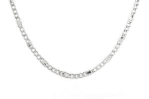 Férfi ezüst nyaklánc Valentino fényes betéttel ródiumbevonatos 5mm - 