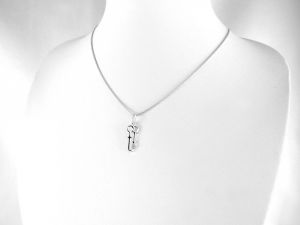 Férfi-nő egyensúly apró cirkónia kővel ezüst medál - 