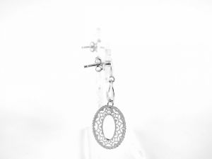 Filigrán oválisos ezüst fülbevaló - 
