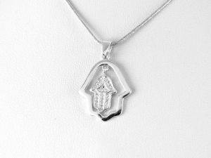 Fatima keze védelmező amulett ezüst medál - Ezüst ékszer