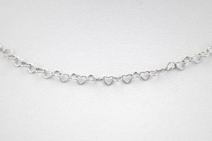 Szívecskemintás ezüst nyaklánc ródiumbevonattal - 