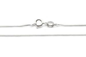 Elegáns vékony velencei kocka ezüst nyaklánc - Ezüst nyaklánc