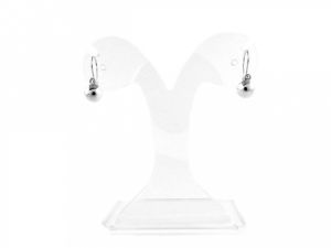 Közepes ezüst gombos fülbevaló - 